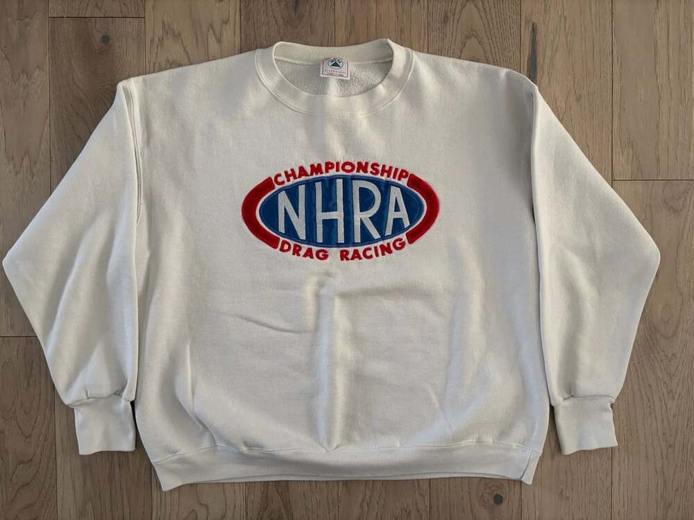 Vintage Delta Fifty-Fifty NHRA Drag Racing Championship Embroidered Sweatshirt